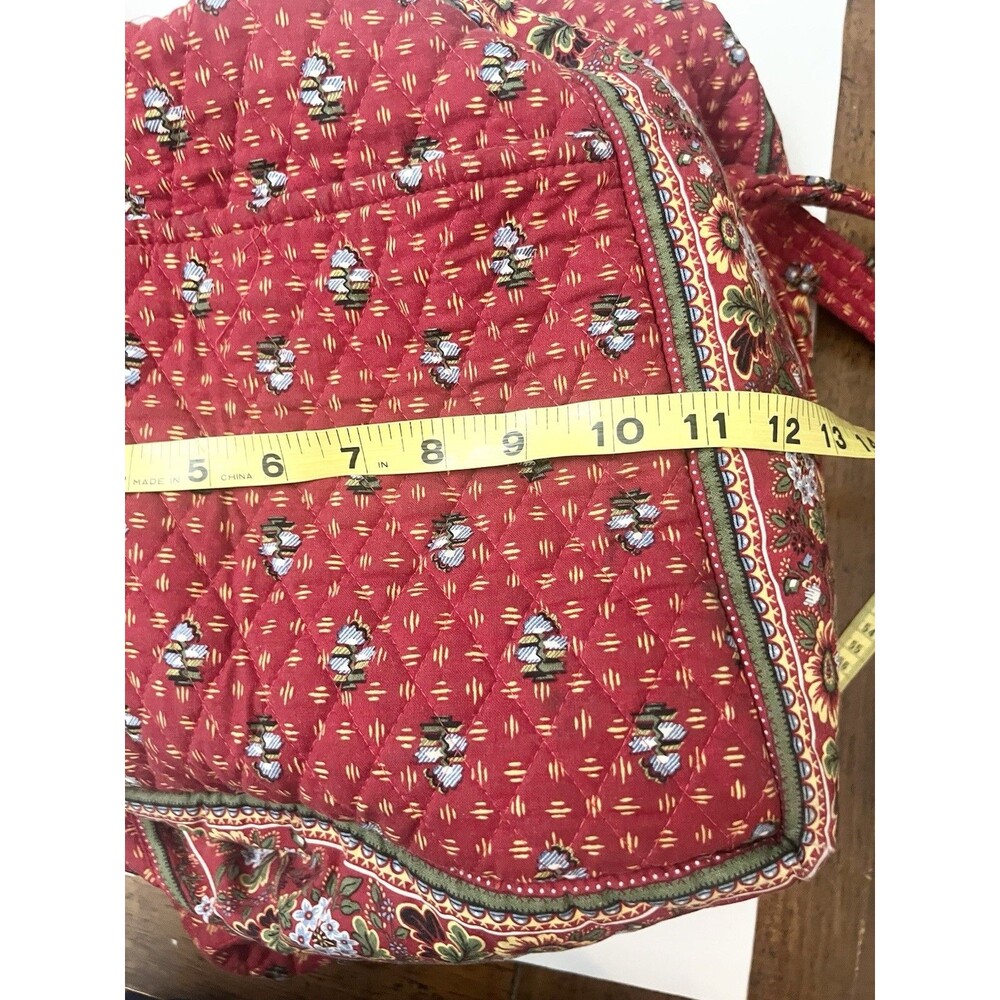 Vintage Vera Bradley Provincial Red Floral Large Duffle Bag EUC Y2K Weekender - Picture 3 of 12